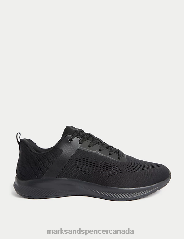 Men Black Footwear Marks & Spencer Light as Air Trainers 20VTD6047 - Marks and Spencer Canada locations