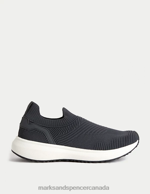 Marks and Spencer near me - Men Charcoal Footwear Marks & Spencer Slip-On Trainers 20VTD5137