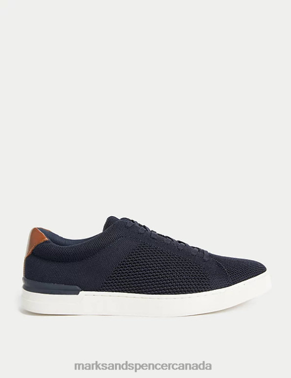 Men Dark Navy Footwear Marks & Spencer Lace-Up Trainers 20VTD6611 - Marks and Spencer online