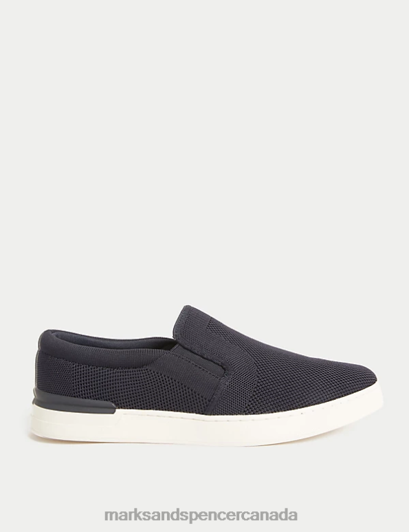 Marks and Spencer Canada - Men Dark Navy Footwear Marks & Spencer Slip-On Trainers 20VTD4979