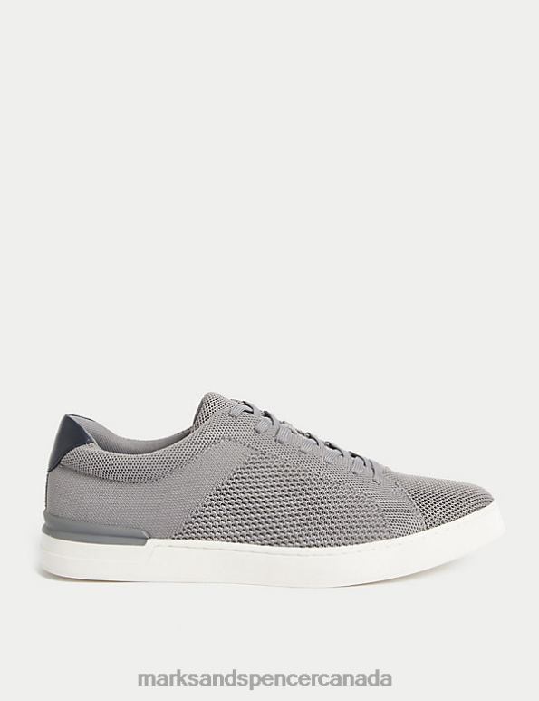 Marks and Spencer sale - Men Grey Footwear Marks & Spencer Lace-Up Trainers 20VTD6248