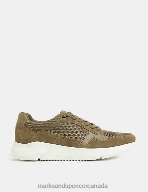 Men Khaki Clothing Marks & Spencer Suede Lace Up Trainers 20VTD6286 - Marks and Spencer online