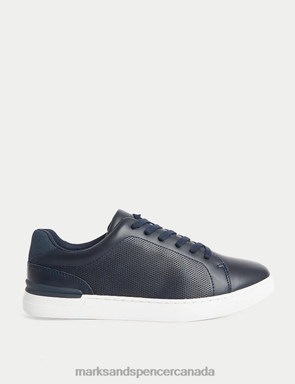 Men Navy Footwear Marks & Spencer Lace-Up Trainers 20VTD5913 - Marks and Spencer online