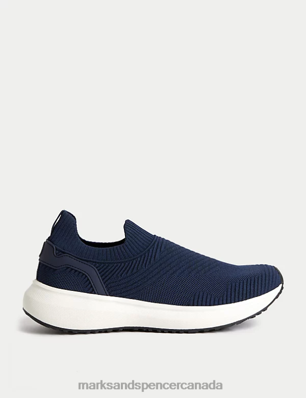 Men Navy Footwear Marks & Spencer Slip-On Trainers 20VTD4810 - Marks and Spencer Canada locations