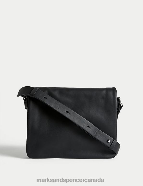 Marks and Spencer sale - Women Black Accessories Marks & Spencer Leather Messenger Bag 20VTD885