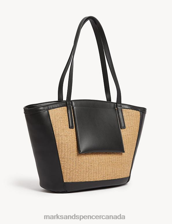 Marks and Spencer near me - Women Black Accessories Marks & Spencer Straw Tote Bag 20VTD1196