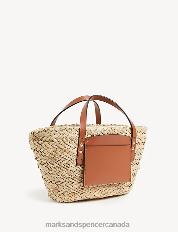 Women Natural Accessories Marks & Spencer Straw Drawstring Tote Bag 20VTD337 - Marks and Spencer Canada locations