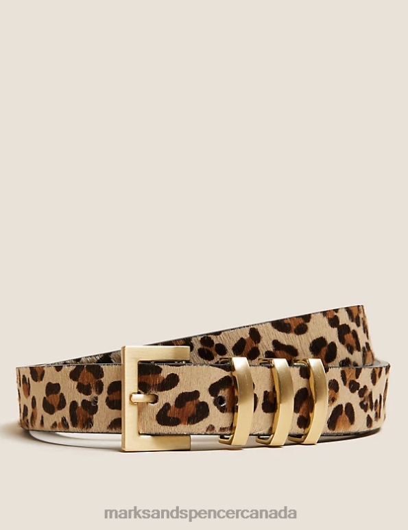 Marks and Spencer near me - Women Brown Mix Accessories Marks & Spencer Leather Animal Effect Jean Belt 20VTD2798