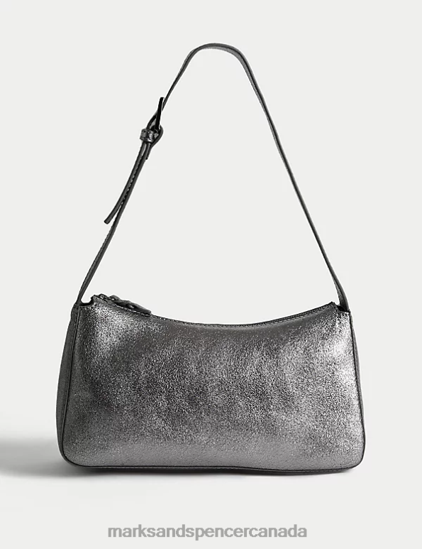 Marks and Spencer near me - Women Metallic Accessories Marks & Spencer Leather Buckle Detail Shoulder Bag 20VTD749