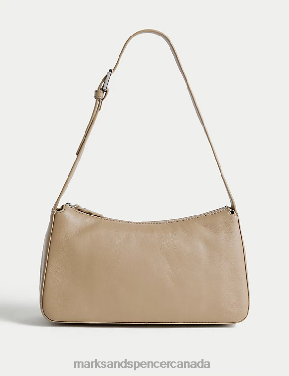 Marks and Spencer sale - Women Mushroom Accessories Marks & Spencer Leather Buckle Detail Shoulder Bag 20VTD750