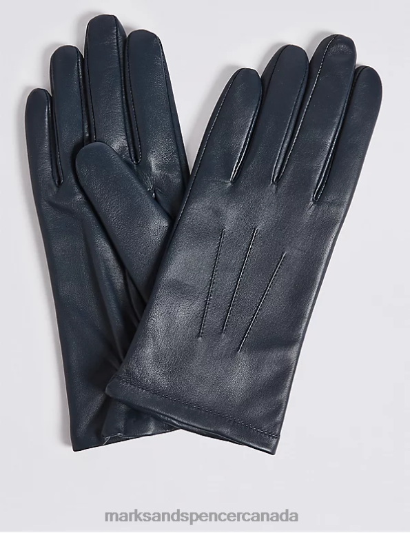 Women Navy Accessories Marks & Spencer Leather Gloves 20VTD3281 - Marks and Spencer online