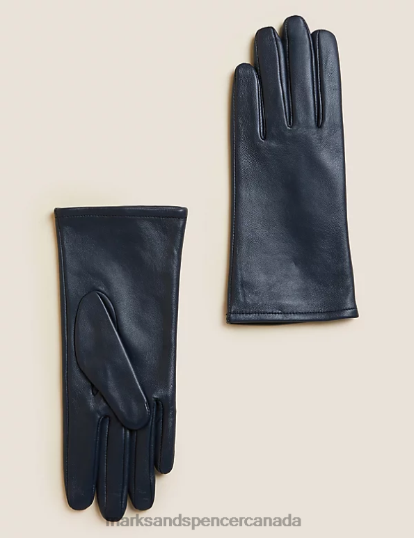 Marks and Spencer near me - Women Navy Accessories Marks & Spencer Leather Warm Lined Gloves 20VTD953