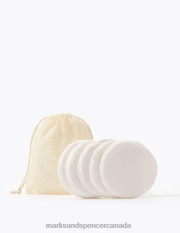 Women White Accessories Marks & Spencer Pack of 5 Reusable Organic Cotton Pads & Bag 20VTD3320 - Marks and Spencer Canada locations