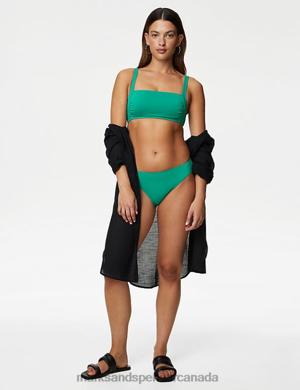 Marks and Spencer sale - Women Bright Green Clothing Marks & Spencer Padded Square Neck Bikini Top 20VTD918