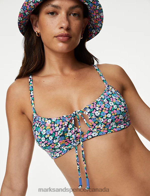 Marks and Spencer Canada - Women Multi/Brights Clothing Marks & Spencer Floral Padded Bandeau Bikini Top 20VTD2358