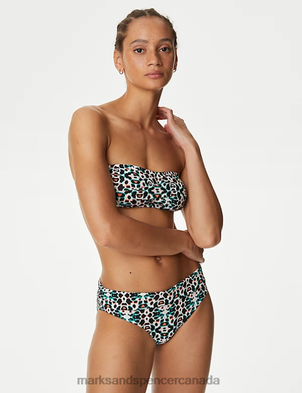 Marks and Spencer near me - Women Multi Clothing Marks & Spencer Printed Padded Bandeau Bikini Top 20VTD3387