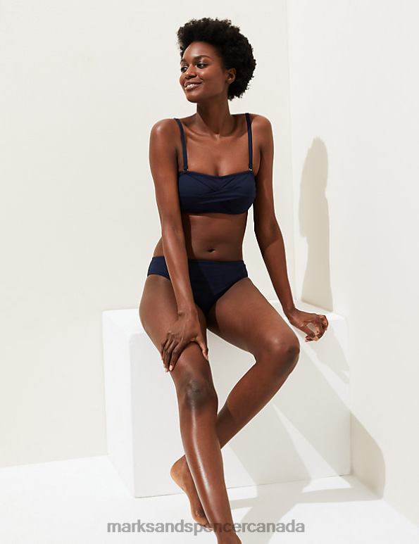 Marks and Spencer sale - Women Navy Clothing Marks & Spencer Padded Bandeau Bikini Top 20VTD1833