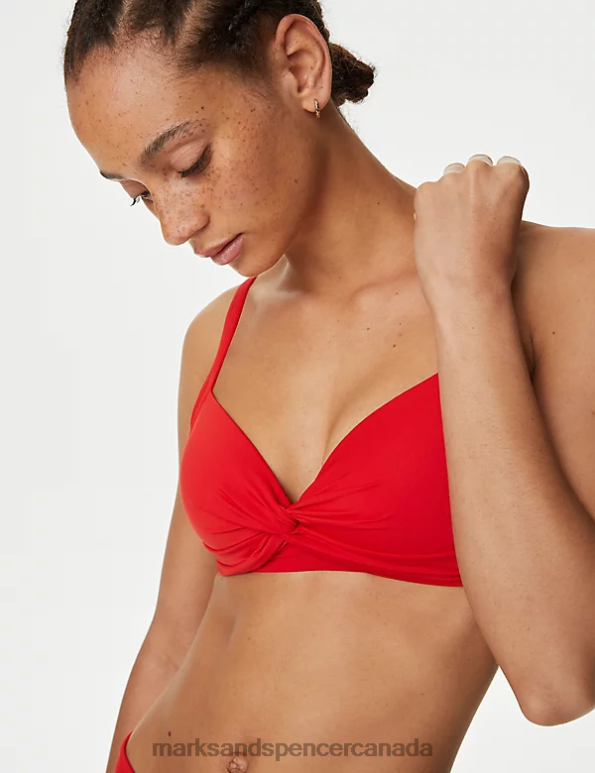 Women Poppy Clothing Marks & Spencer Padded Plunge Bikini Top 20VTD3434 - Marks and Spencer online