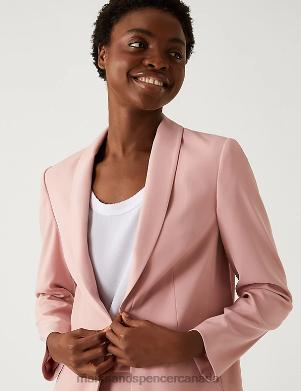 Women Antique Rose Clothing Marks & Spencer Satin Look Relaxed Blazer 20VTD1891 - Marks and Spencer Canada locations