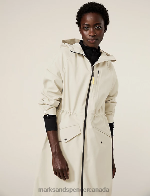 Women Beige Clothing Marks & Spencer Stormwear Ultra Hooded Longline Parka Coat 20VTD1755 - Marks and Spencer Canada locations