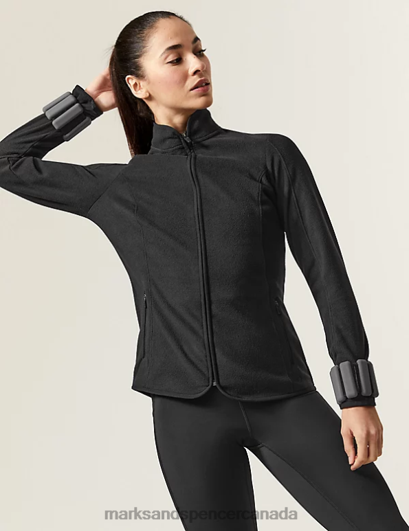 Women Black Clothing Marks & Spencer Funnel Neck Fleece 20VTD2252 - Marks and Spencer Canada locations