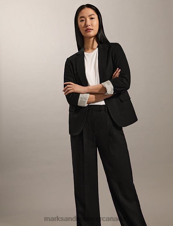 Marks and Spencer near me - Women Black Clothing Marks & Spencer Pure Linen Tailored Blazer 20VTD1776