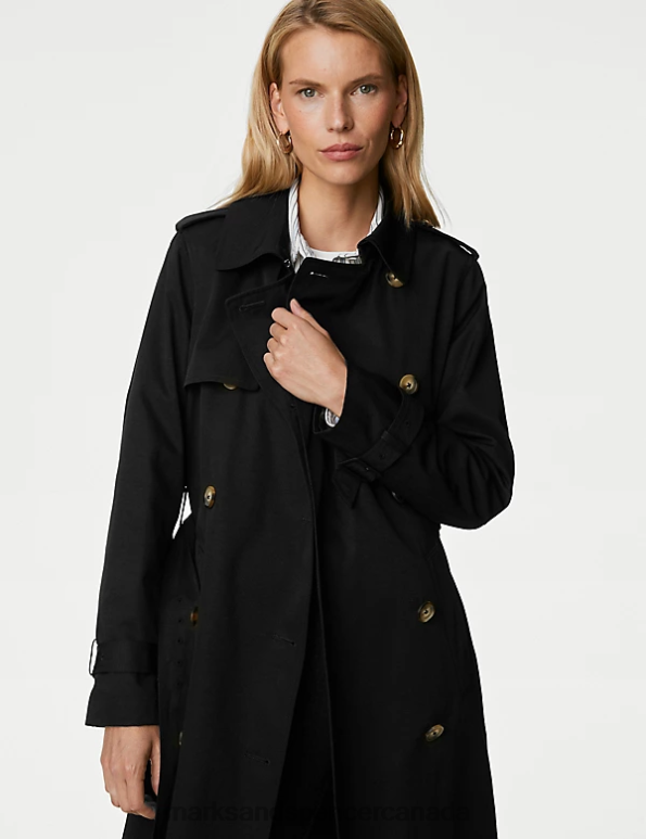 Marks and Spencer sale - Women Black Clothing Marks & Spencer Stormwear Double Breasted Trench Coat 20VTD1317