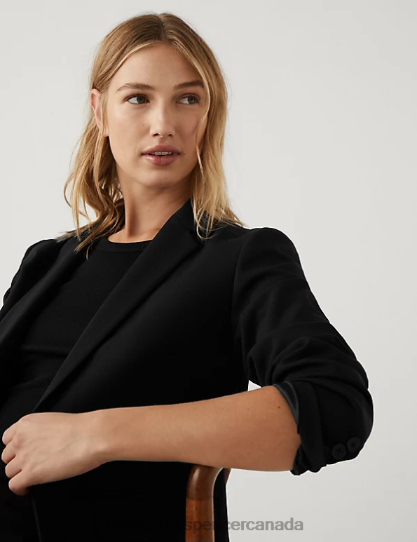 Women Black Clothing Marks & Spencer Tailored Single Breasted Blazer 20VTD768 - Marks and Spencer online