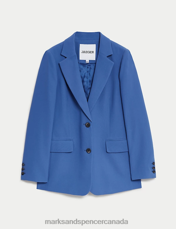 Women Bright Blue Clothing Marks & Spencer Crepe Tailored Single Breasted Blazer 20VTD2775 - Marks and Spencer Canada locations