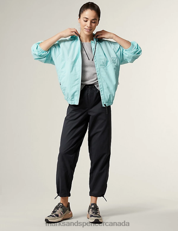 Women Dusted Aqua Clothing Marks & Spencer Stormwear Lightweight Packable Hooded Sports Jacket 20VTD901 - Marks and Spencer Canada locations