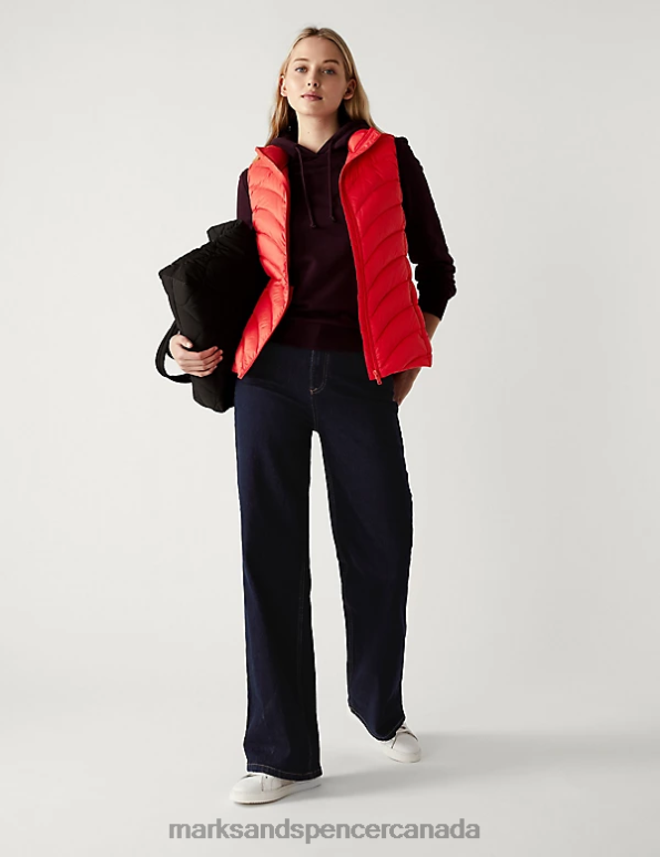 Women Flame Clothing Marks & Spencer Feather & Down Packaway Puffer Gilet 20VTD2400 - Marks and Spencer outlet