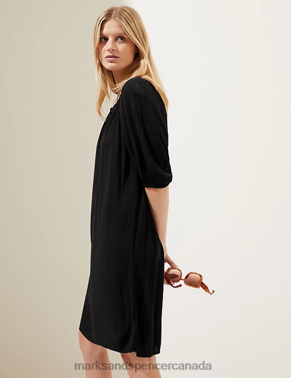 Marks and Spencer near me - Women Black Clothing Marks & Spencer Bardot Knee Length Shift Dress 20VTD1858