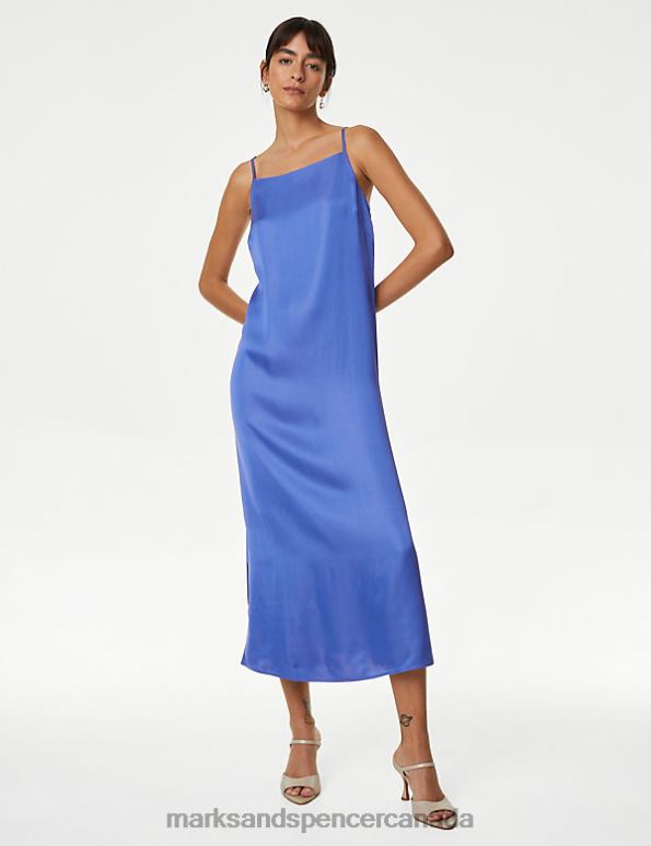 Women Iris Clothing Marks & Spencer Satin Square Neck Midaxi Slip Dress 20VTD707 - Marks and Spencer Canada locations