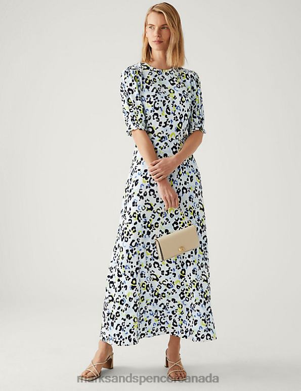 Women Ivory Mix Clothing Marks & Spencer Floral Midaxi Tea Dress 20VTD669 - Marks and Spencer outlet