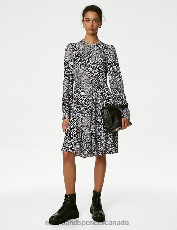 Marks and Spencer sale - Women Multi Clothing Marks & Spencer Animal Print Knee Length Tiered Shirt Dress 20VTD652