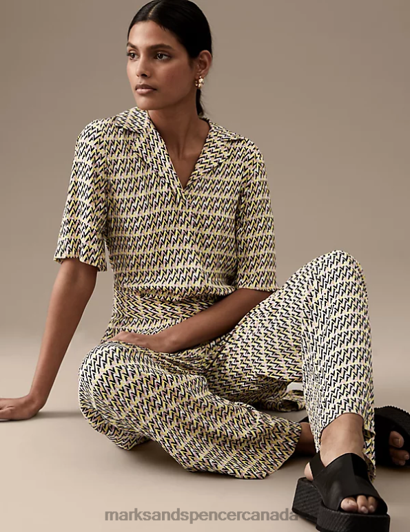 Marks and Spencer sale - Women Multi Clothing Marks & Spencer Printed Belted Short Sleeve Jumpsuit 20VTD2758