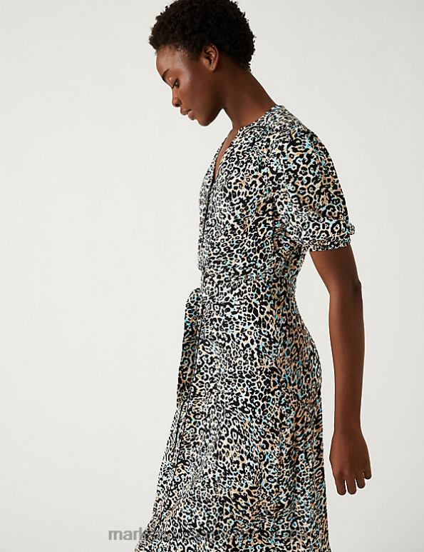 Marks and Spencer near me - Women Natural Mix Clothing Marks & Spencer Printed Belted Midi Shirt Dress 20VTD1920