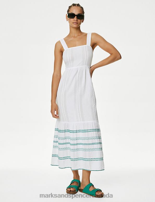 Marks and Spencer near me - Women White Clothing Marks & Spencer Pure Cotton Embroidered Midaxi Beach Dress 20VTD1013