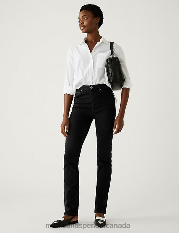 Women Black Clothing Marks & Spencer Sienna Supersoft Straight Leg Jeans 20VTD1031 - Marks and Spencer Canada locations