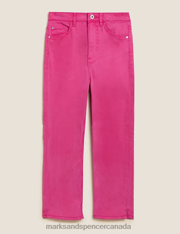 Marks and Spencer sale - Women Fuchsia Clothing Marks & Spencer Supersoft High Waisted Skinny Cropped Jeans 20VTD3178