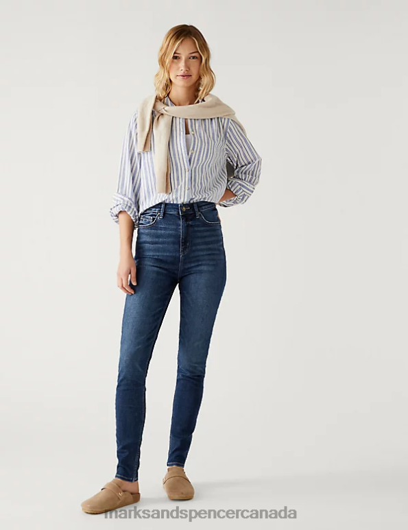 Marks and Spencer sale - Women Indigo Clothing Marks & Spencer Ivy Supersoft High Waisted Skinny Jeans 20VTD409