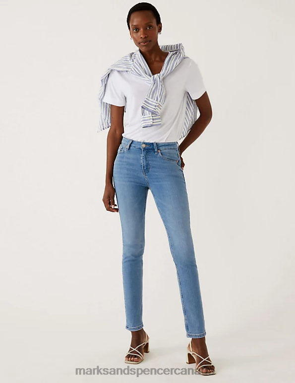 Women Light Indigo Clothing Marks & Spencer Lily Slim Fit Jeans with Stretch 20VTD2730 - Marks and Spencer Canada locations