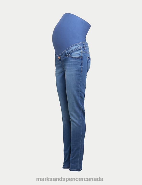 Marks and Spencer near me - Women Medium Indigo Clothing Marks & Spencer Maternity Ivy Over Bump Skinny Jeans 20VTD3163