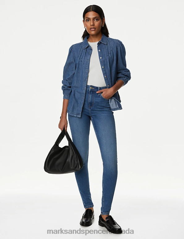 Women Mid Blue Clothing Marks & Spencer Ivy Skinny Jeans 20VTD3415 - Marks and Spencer Canada locations