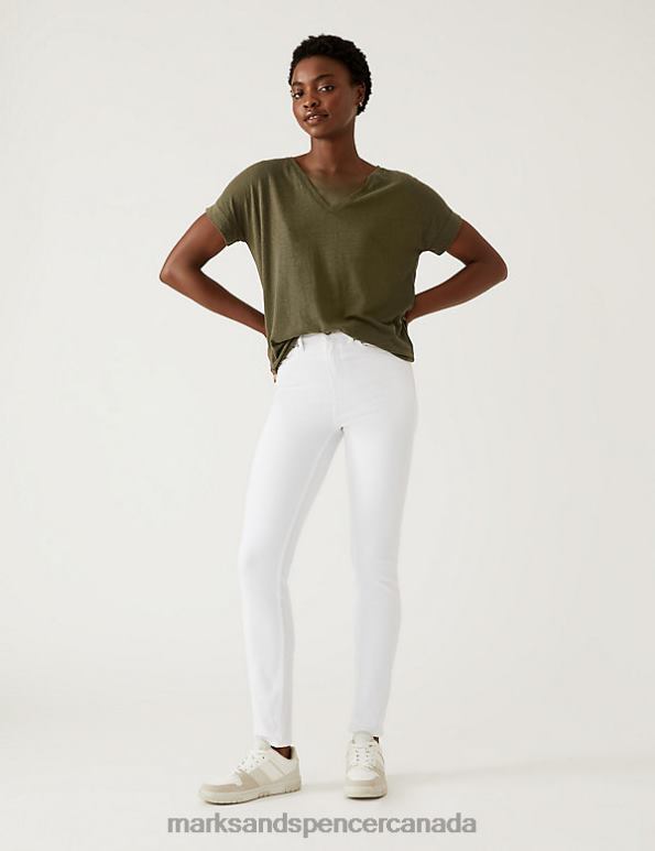 Marks and Spencer near me - Women Soft White Clothing Marks & Spencer Lily Slim Fit Jeans with Stretch 20VTD2727