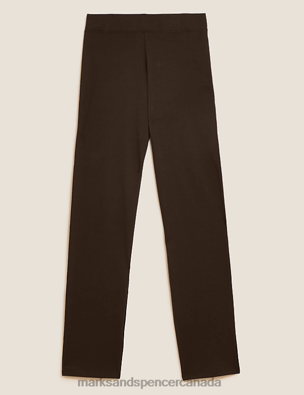 Women Bitter Chocolate Clothing Marks & Spencer Cotton Rich Straight Leg Joggers 20VTD1307 - Marks and Spencer online