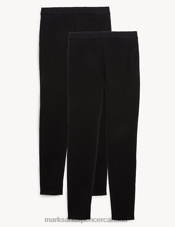 Women Black Clothing Marks & Spencer 2 Pack High Waisted Jeggings 20VTD3213 - Marks and Spencer outlet