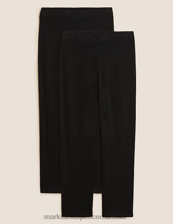 Women Black Clothing Marks & Spencer 2pk Cotton Rich Straight Leg Joggers 20VTD3057 - Marks and Spencer online