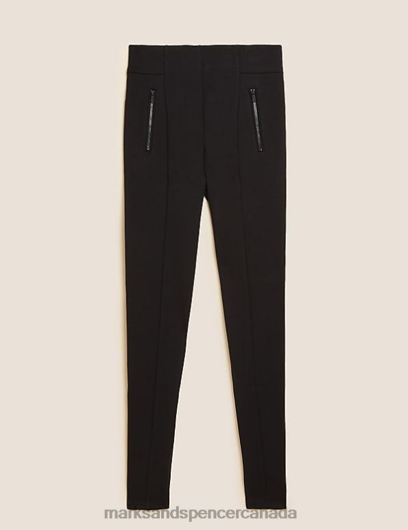 Women Black Clothing Marks & Spencer Zip Detail High Waisted Leggings 20VTD2660 - Marks and Spencer online