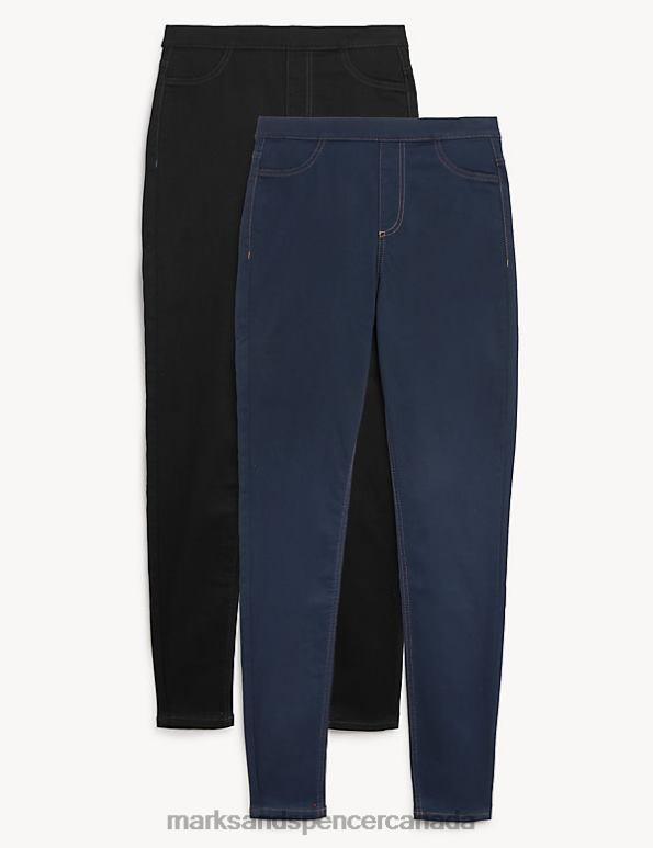 Marks and Spencer Canada - Women Blue/Black Clothing Marks & Spencer 2 Pack High Waisted Jeggings 20VTD3522